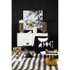 Golden Accent Mango Wood Sideboard with Unique Door Design