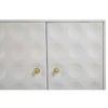 Golden Accent Mango Wood Sideboard with Unique Door Design