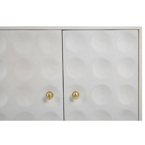Golden Accent Mango Wood Sideboard with Unique Door Design