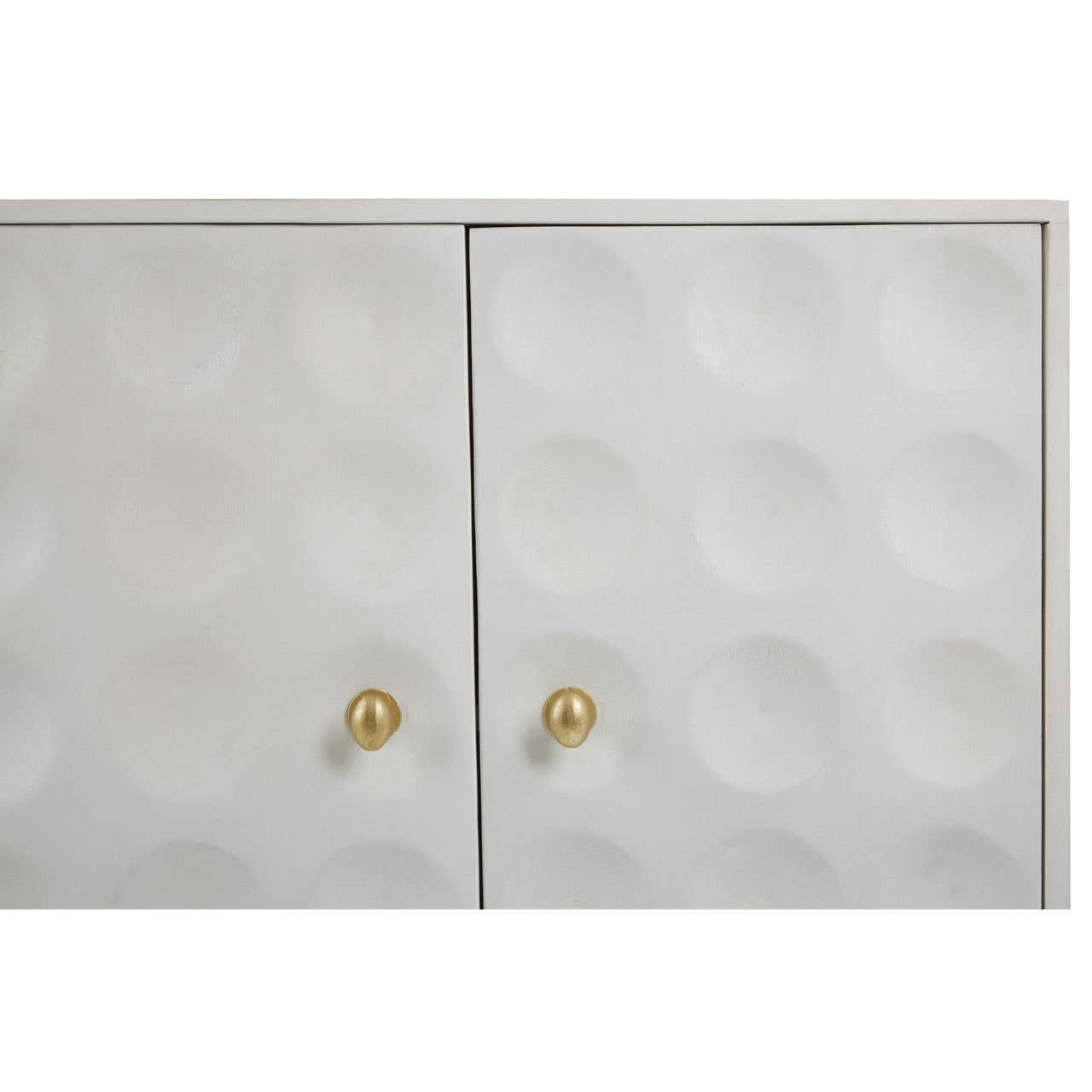 Golden Accent Mango Wood Sideboard with Unique Door Design
