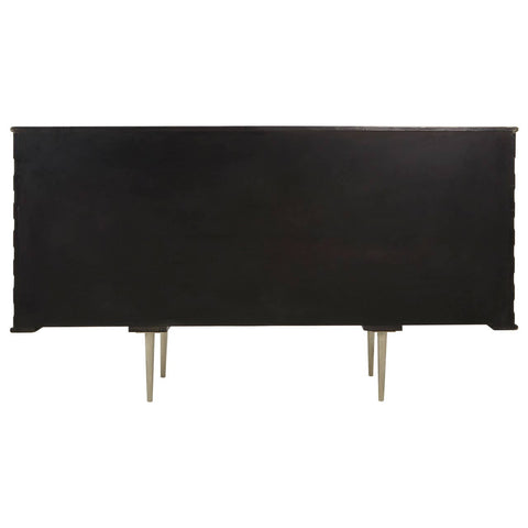 Boho Mango Wood Chevron Sideboard - Nickel Plated Legs