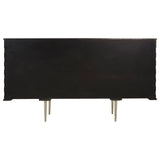 Boho Mango Wood Chevron Sideboard - Nickel Plated Legs