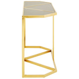 Golden Noir Glass Console Table