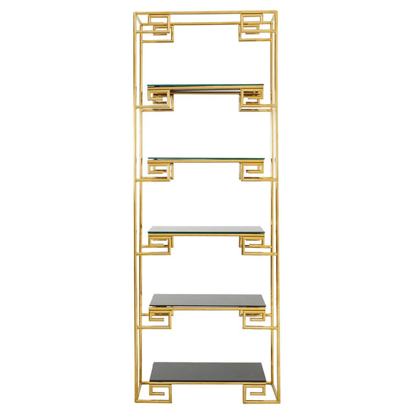 Luxe Gold Glass Bookshelf