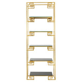 Luxe Gold Glass Bookshelf