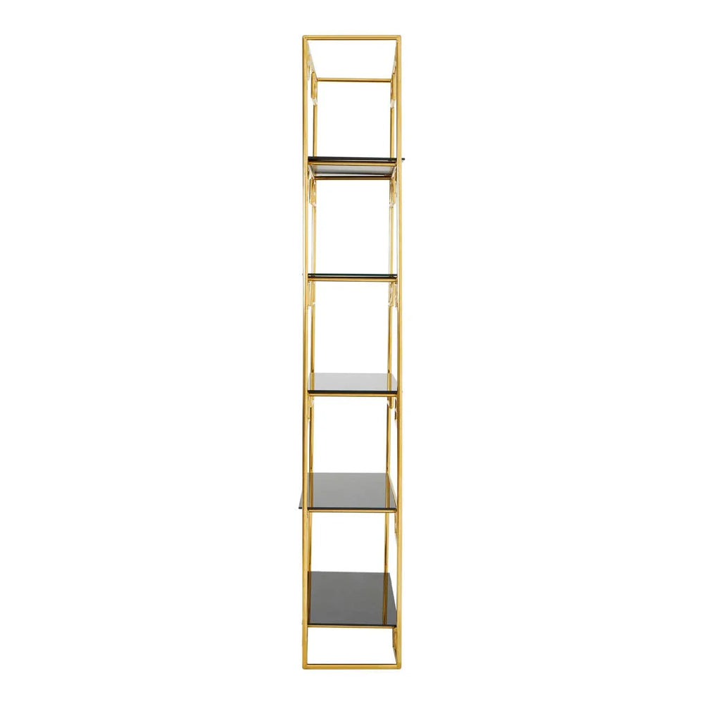 Luxe Gold Glass Bookshelf