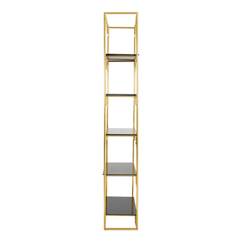 Luxe Gold Glass Bookshelf