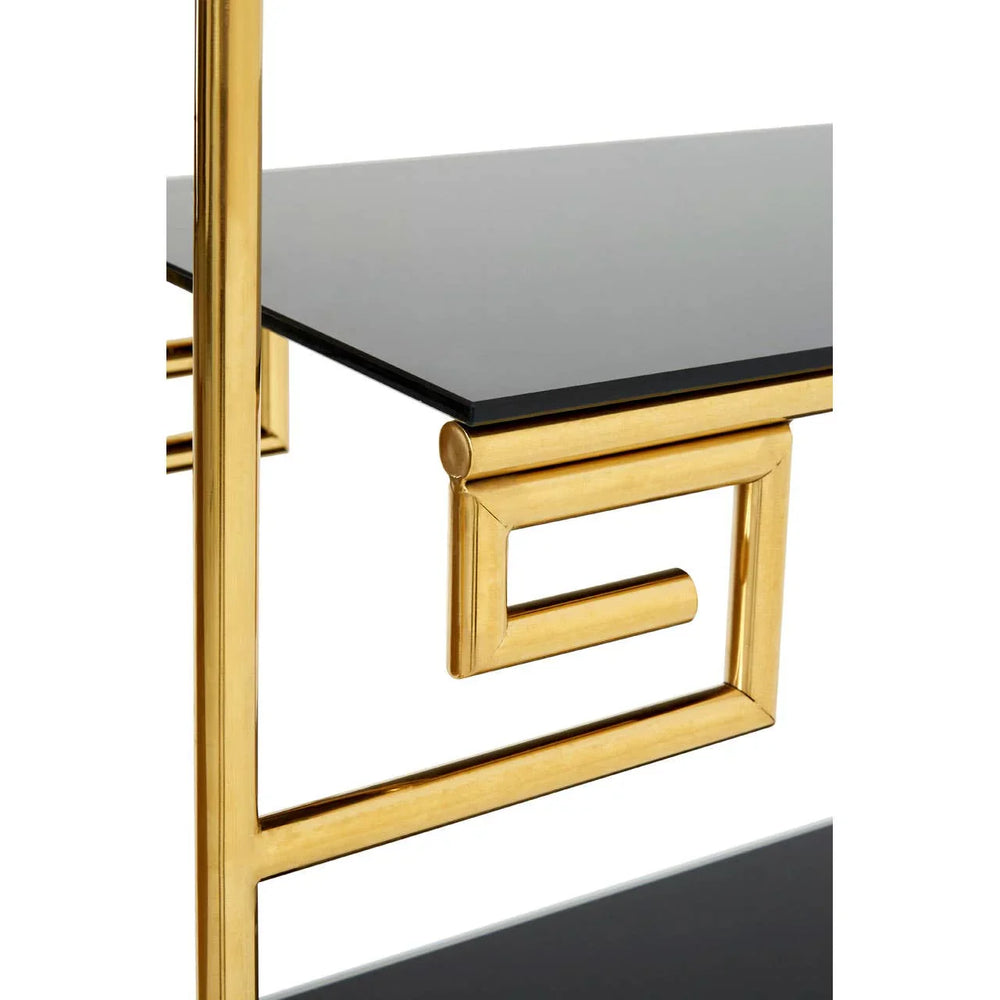 Luxe Gold Glass Bookshelf