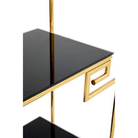 Luxe Gold Glass Bookshelf