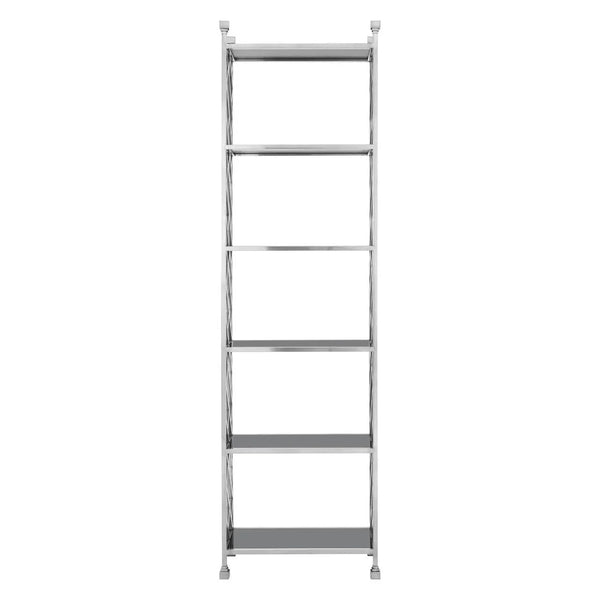 Silver Lattice Glass Bookshelf