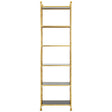 Golden Lattice Glass Bookshelf