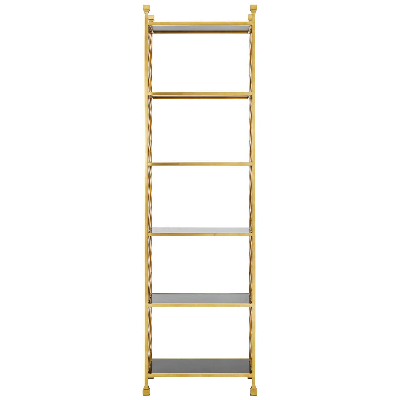 Golden Lattice Glass Bookshelf