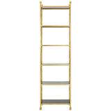 Golden Lattice Glass Bookshelf