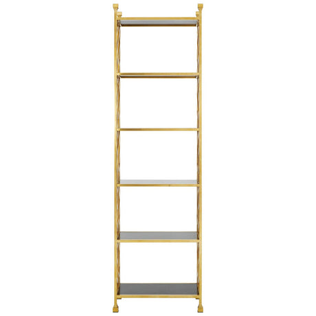 Golden Lattice Glass Bookshelf