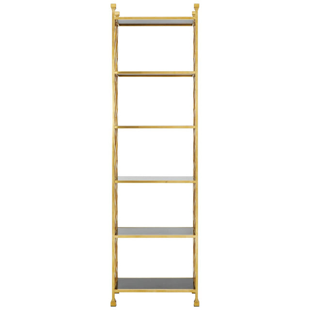 Golden Lattice Glass Bookshelf