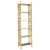 Golden Lattice Glass Bookshelf