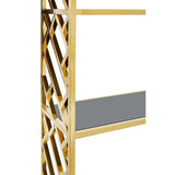 Golden Lattice Glass Bookshelf