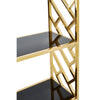 Golden Lattice Glass Bookshelf