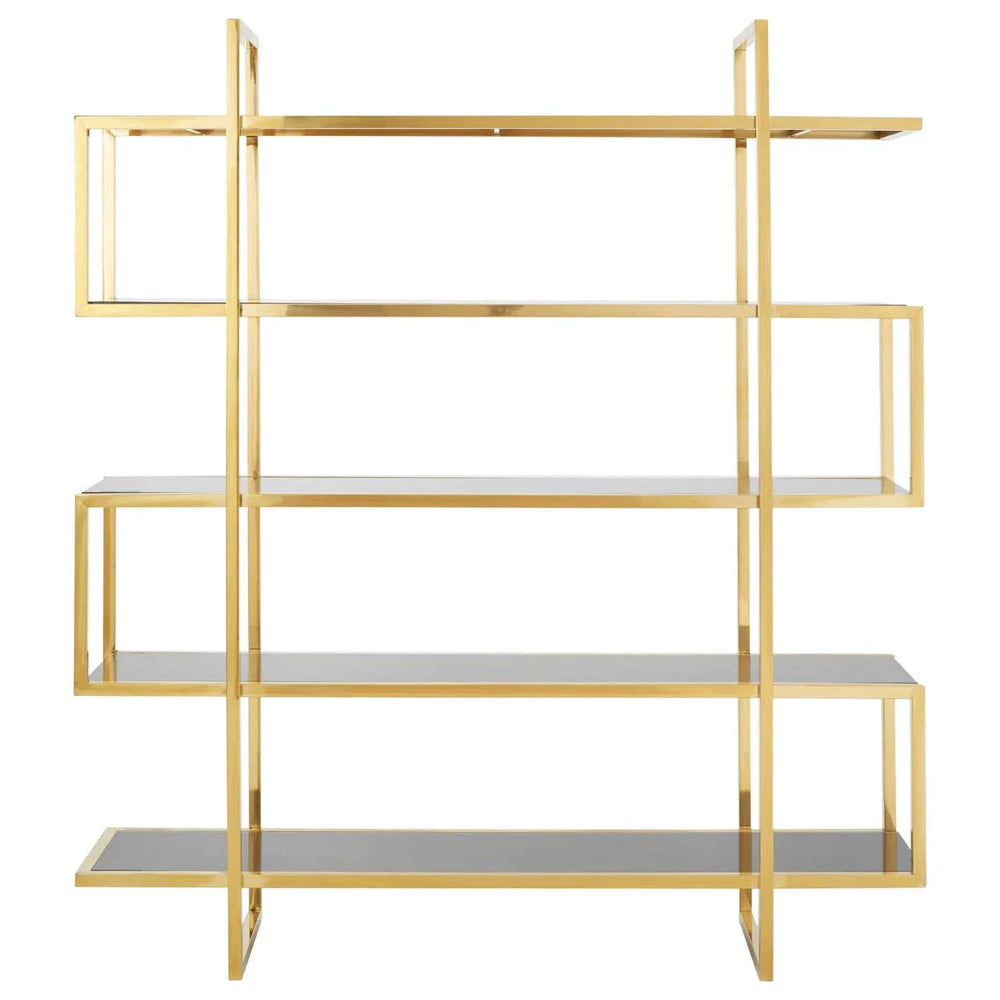 Luxe Gold Glass Bookshelf
