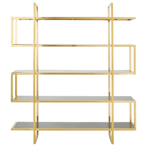 Luxe Gold Glass Bookshelf