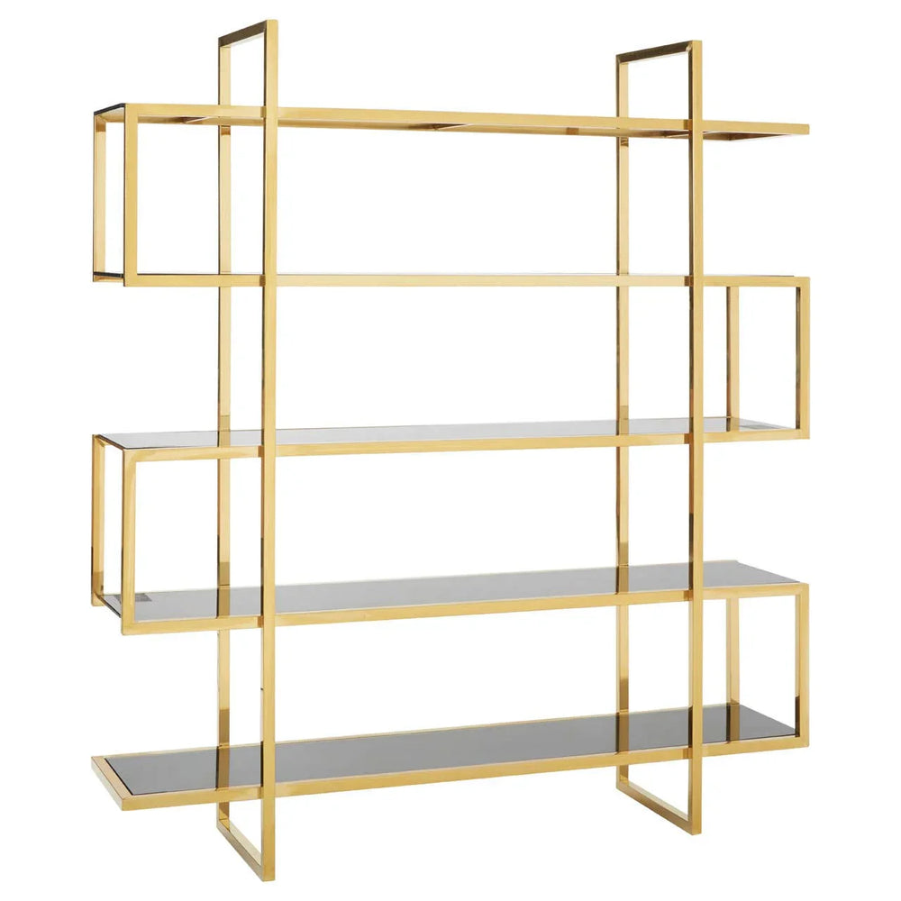 Luxe Gold Glass Bookshelf