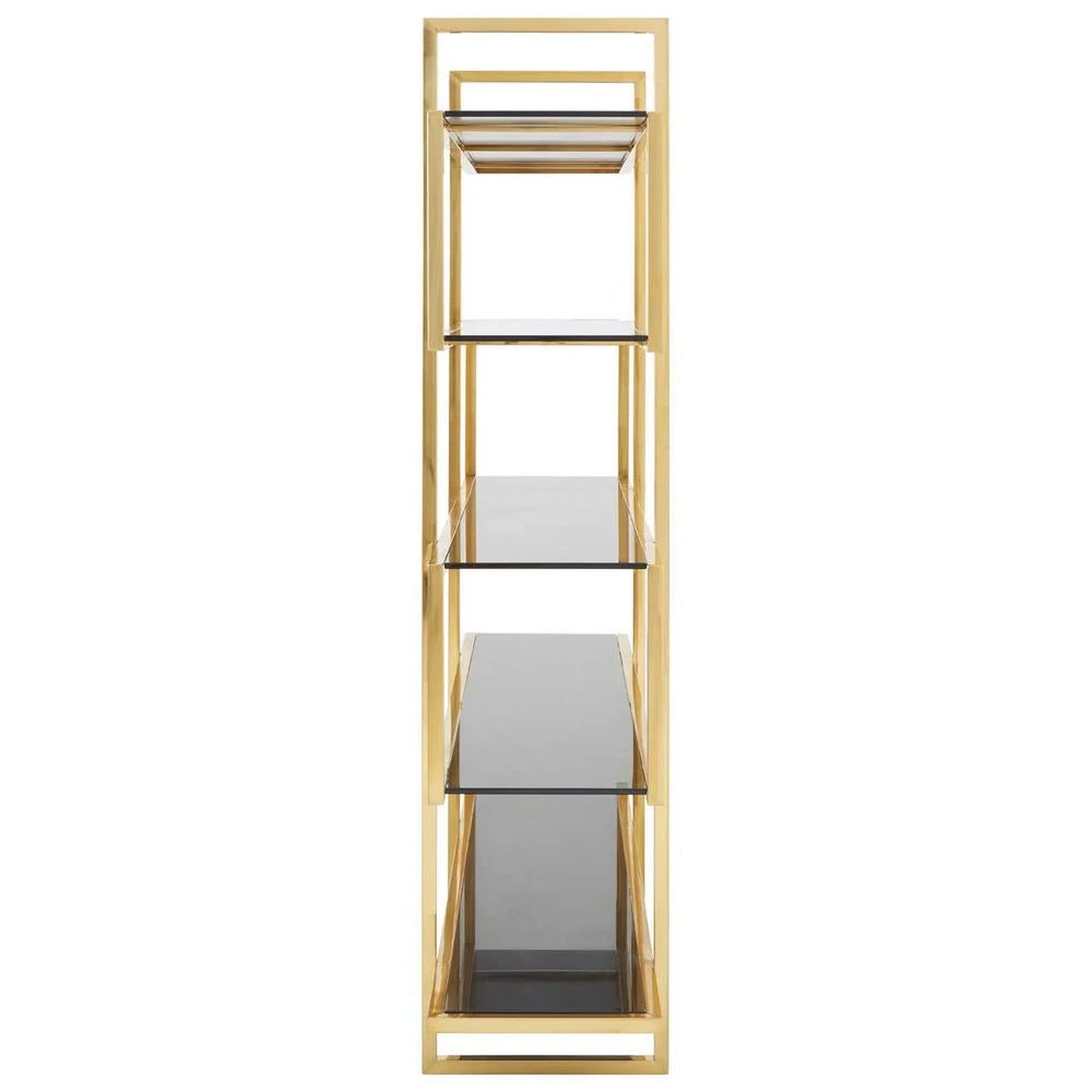 Luxe Gold Glass Bookshelf