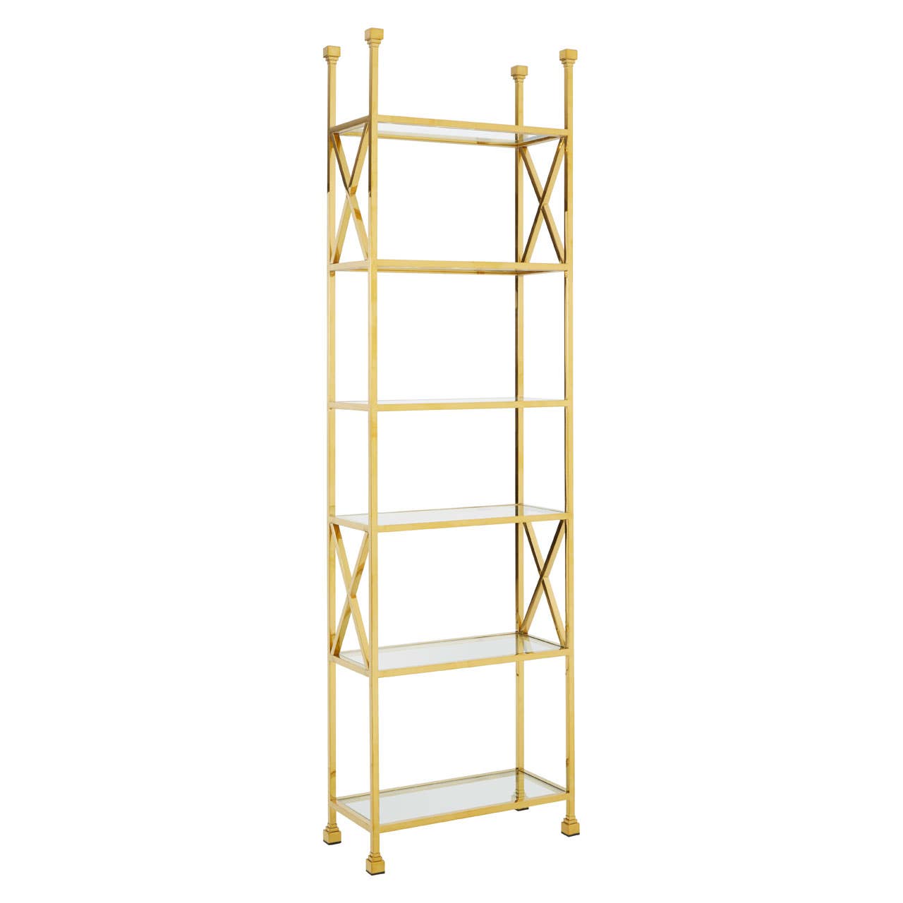 Golden Cross Glass Bookshelf