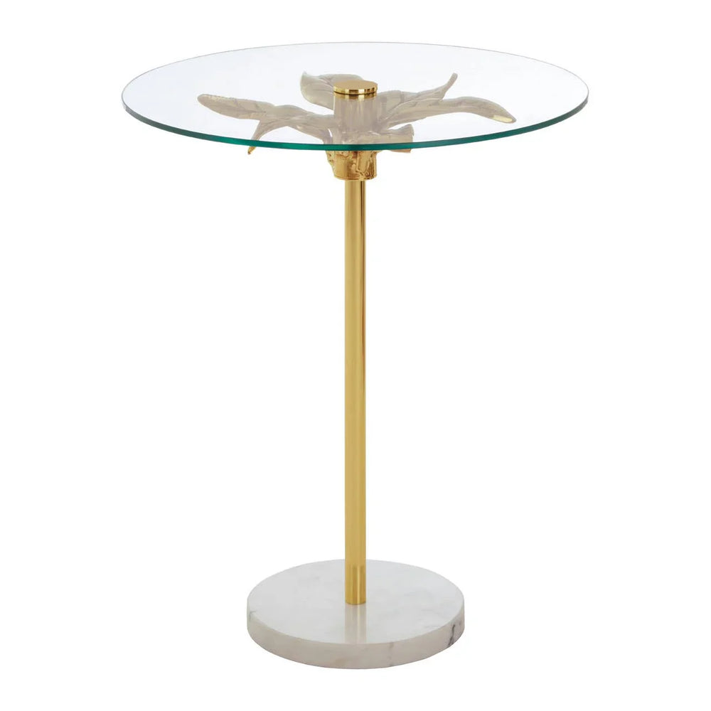 Leafy Glass Side Table