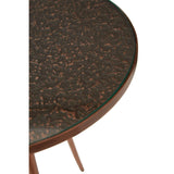 Copper Glass Side Table