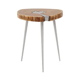 Rustic Acacia Log Side Table