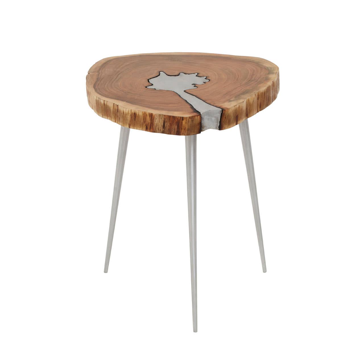 Rustic Acacia Log Side Table