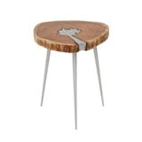 Rustic Acacia Log Side Table