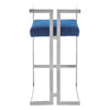 Luxe Blue Velvet Bar Stool
