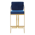 Luxe Blue Velvet Bar Stool