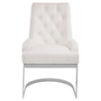 Azalea Tufted Ivory Faux Leather Dining Chair