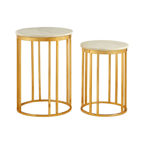 Marble Linear Side Table Set