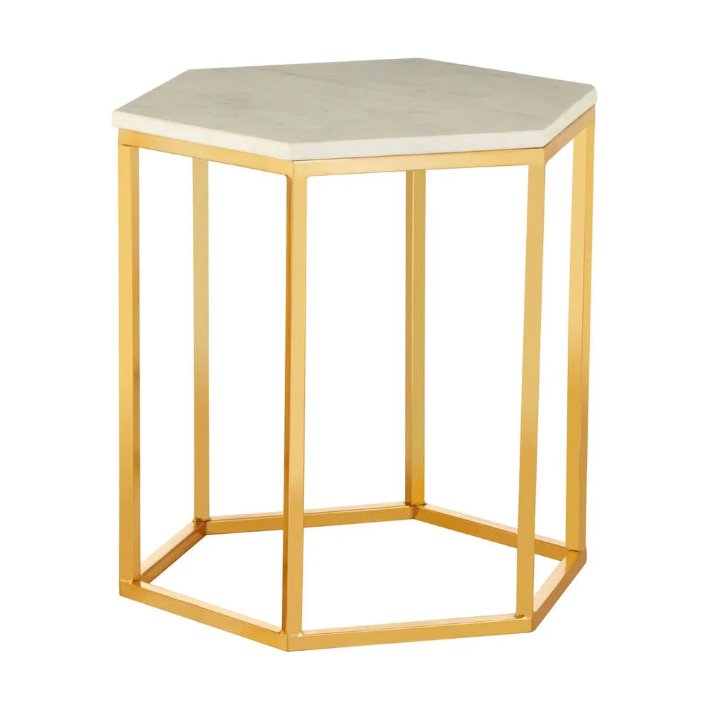 Hex Marble Side Table