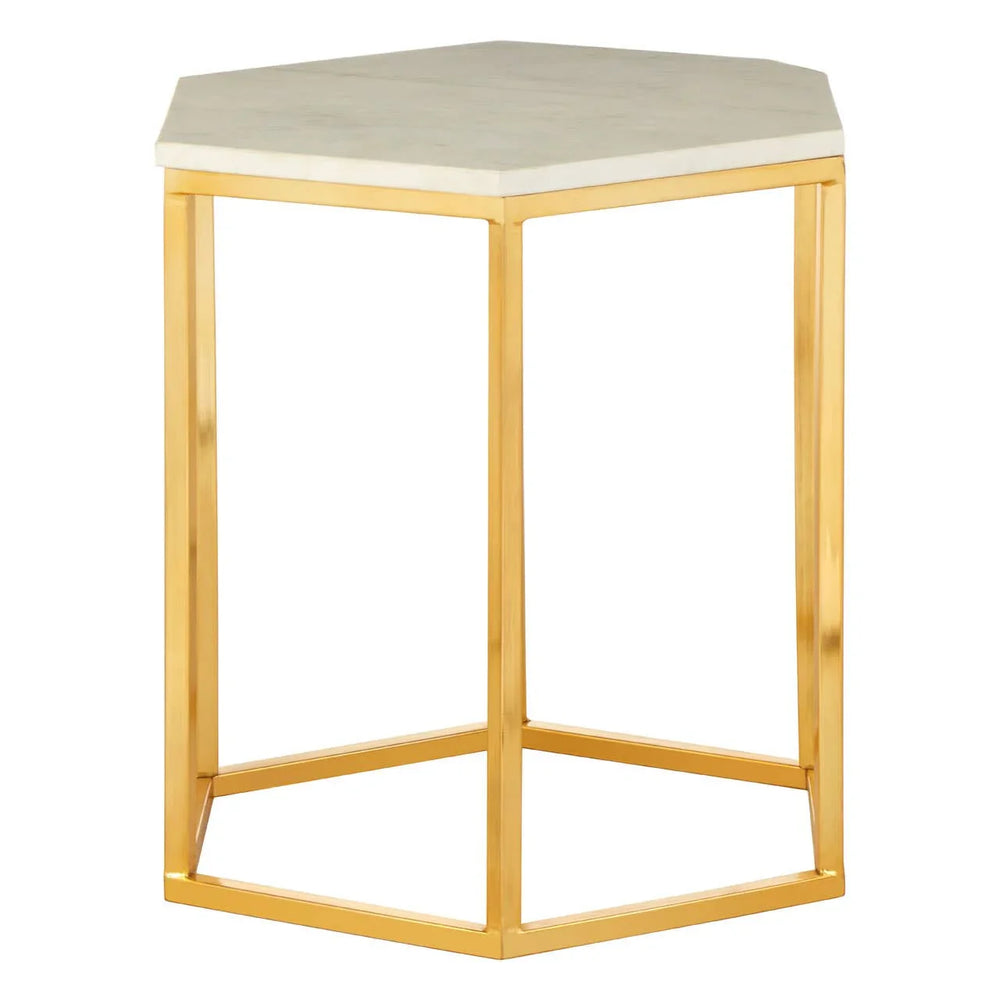 Hex Marble Side Table