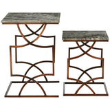Bronze Marble Side Table Set