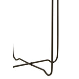Round top side table with a gold finish, featuring a sleek, minimalist design and a sturdy black metal base that provides stability. The table's circular top contrasts with the angular lines of the base, creating a modern aesthetic suitable for various home decor styles