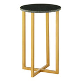 Green Marble Iron Side Table