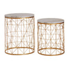 Golden Geometric Marble Tables