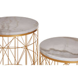 Golden Geometric Side Table Set