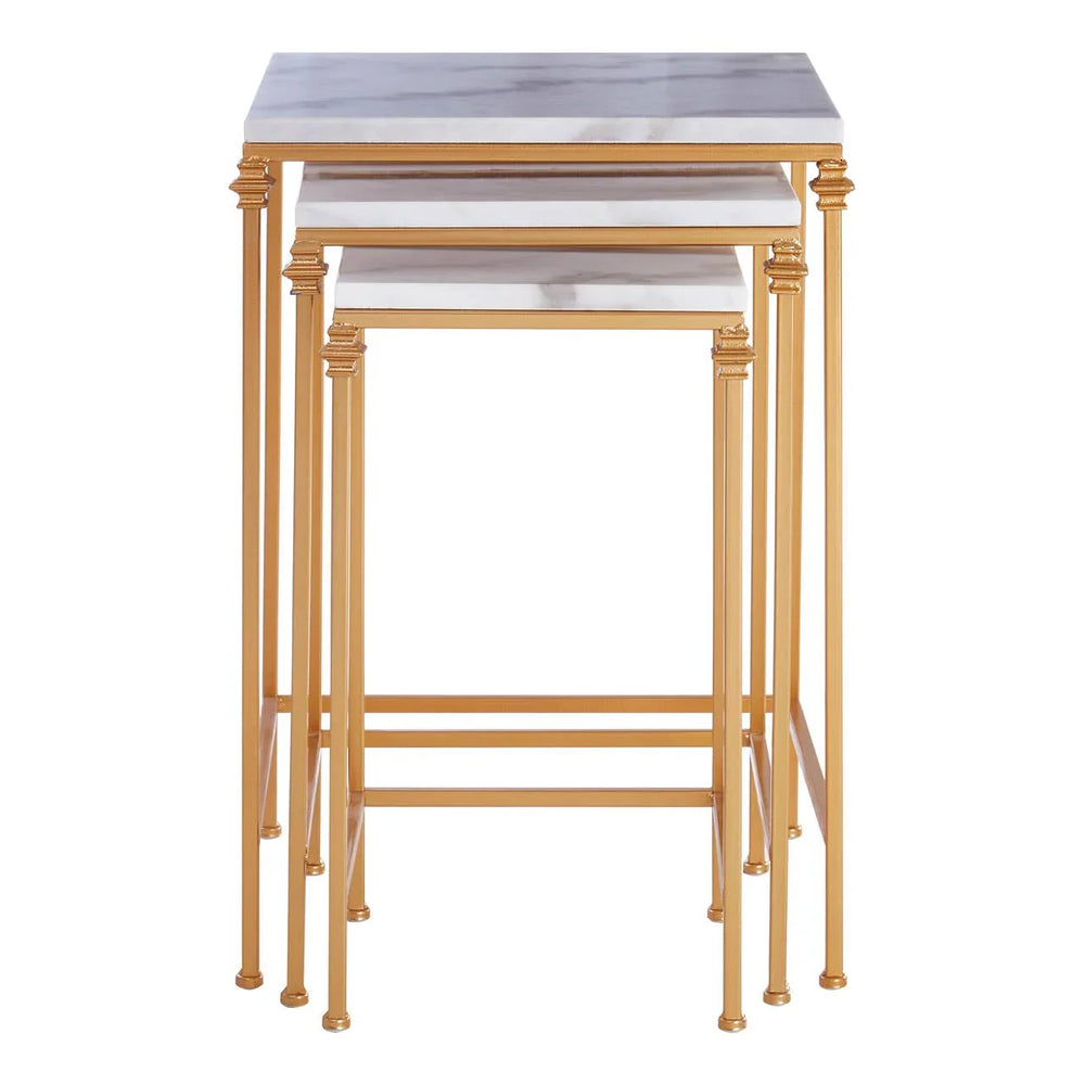 Marble Square Side Table Set