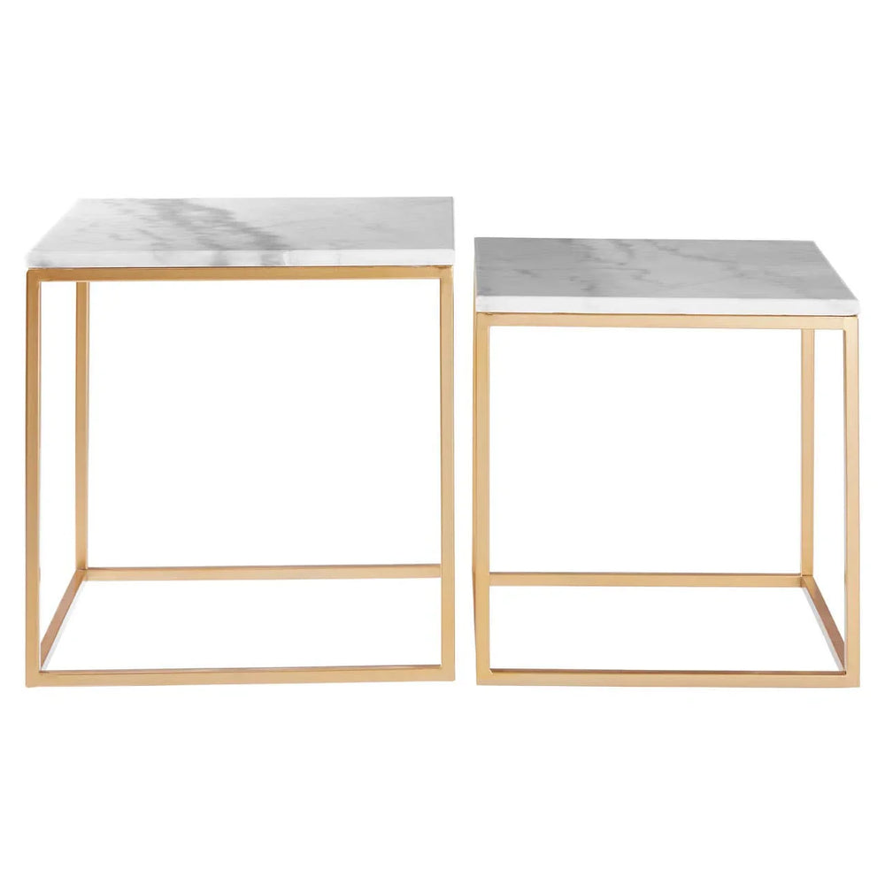 Marble Cuboid Side Tables