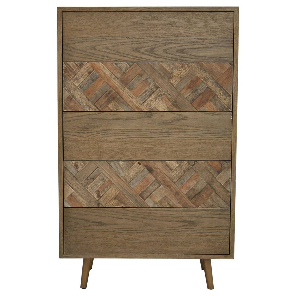 Modern Geometric Wood Drawer Chest