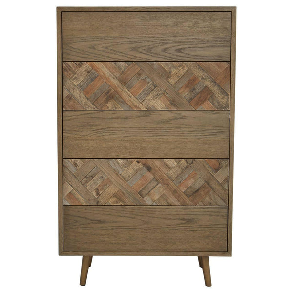Modern Geometric Wood Drawer Chest