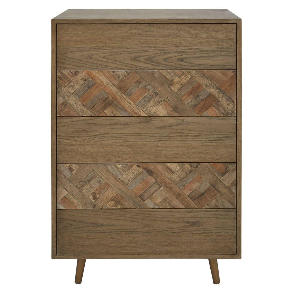 Modern Geometric Wood Drawer Chest