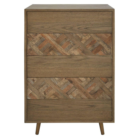 Modern Geometric Wood Drawer Chest