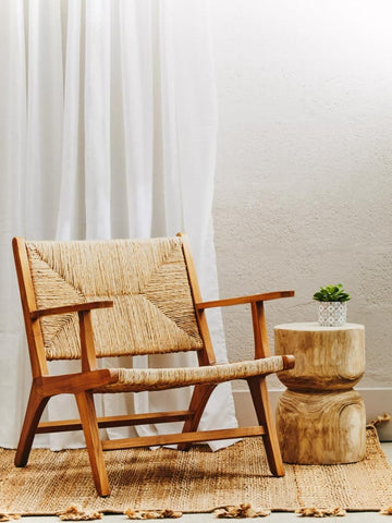 Organic Rattan Teak Armchair